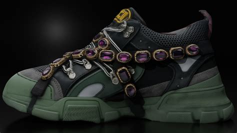 Gucci Flashtrek SEGA Green Removable Crystal.